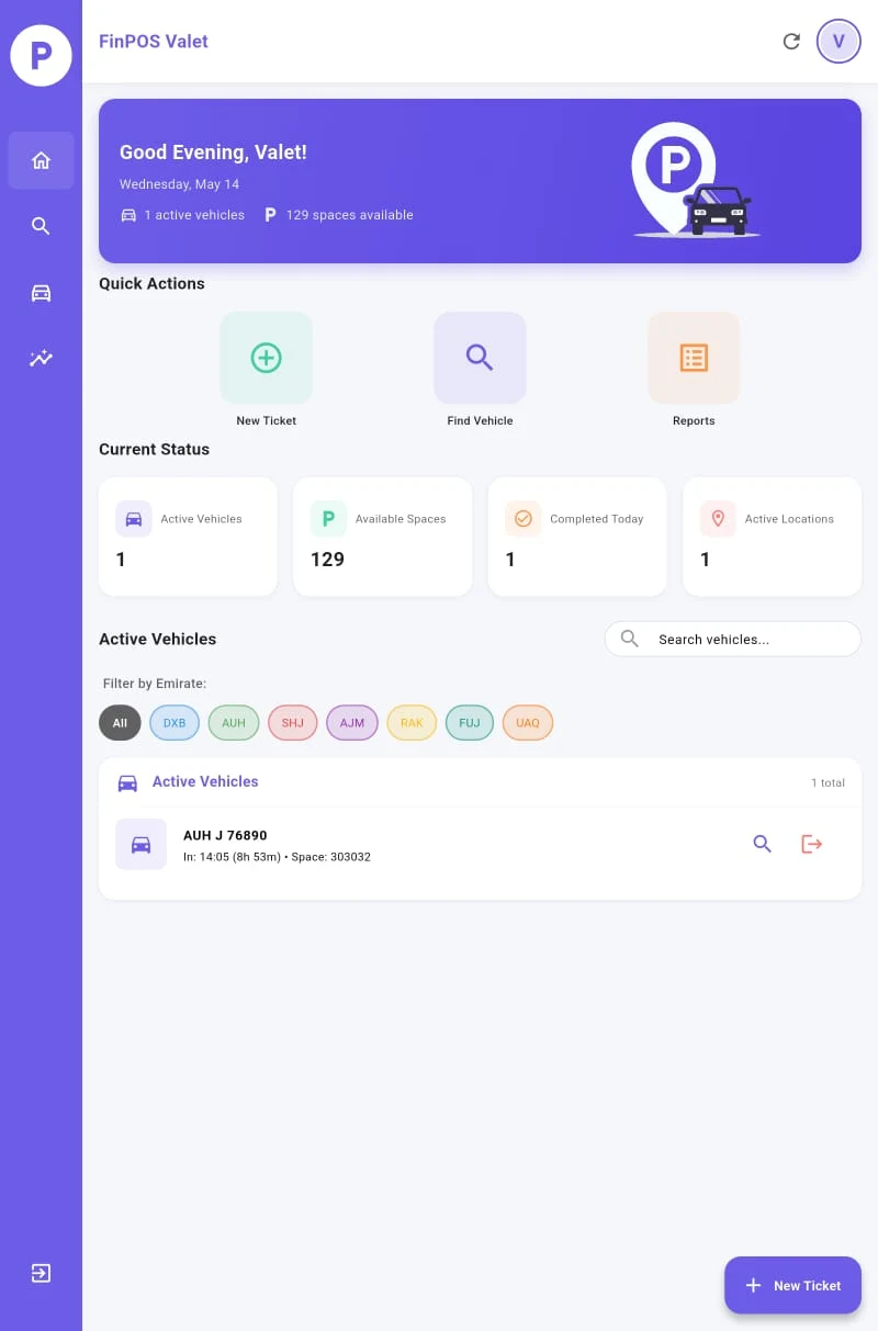FinPOS Valet Parking screenshot 1
